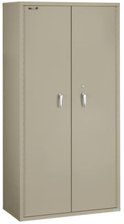 Fire Resistant - Double door storage cabinet with letter end tab inserts - 72"H (Pewter)