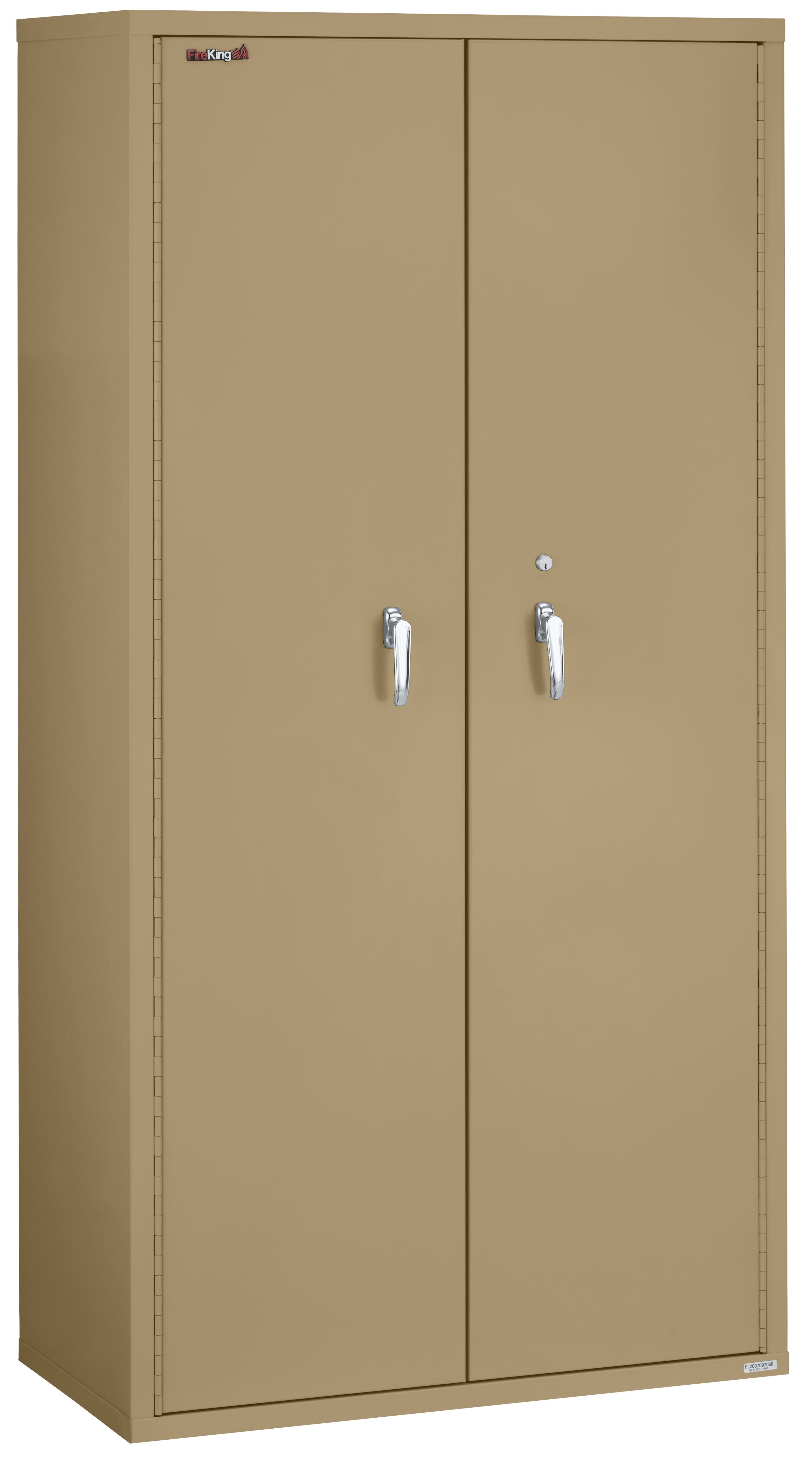 Fire Resistant - Double door storage cabinet with legal end tab inserts - 72"H (Sand)