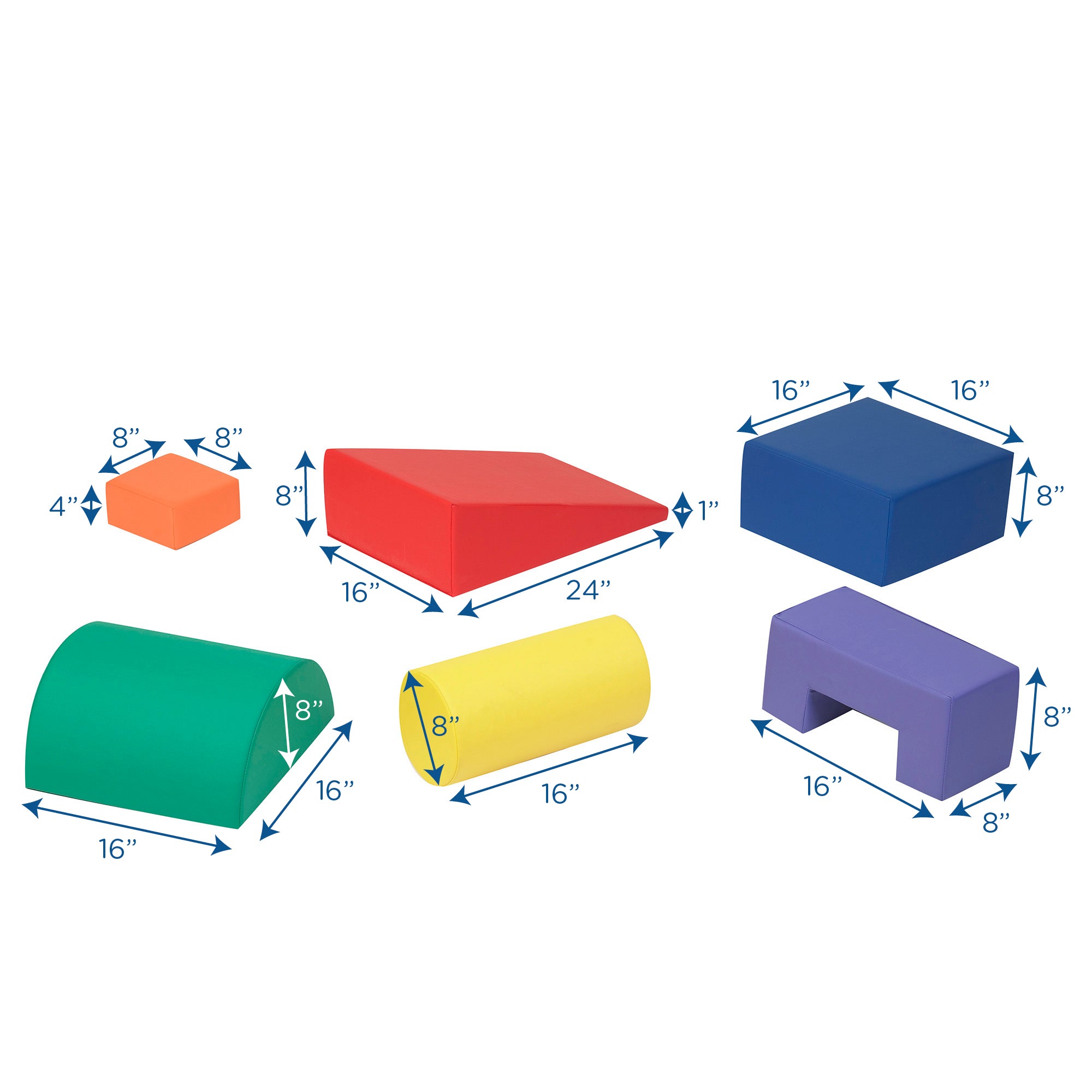 Climb and Play 6 Piece Play Set - Rainbow