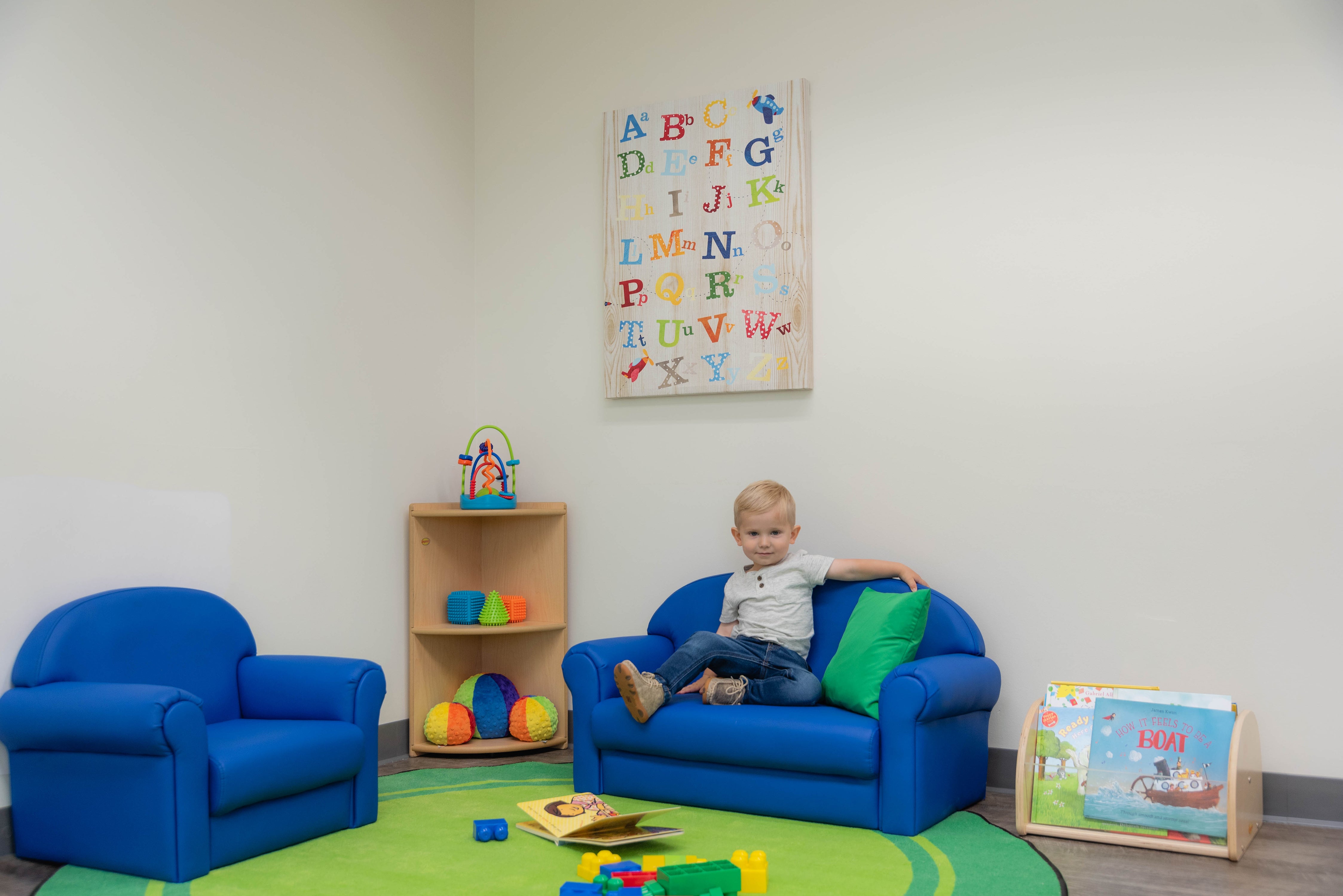 As We Grow Chair and Sofa Set - Blue with Black Legs