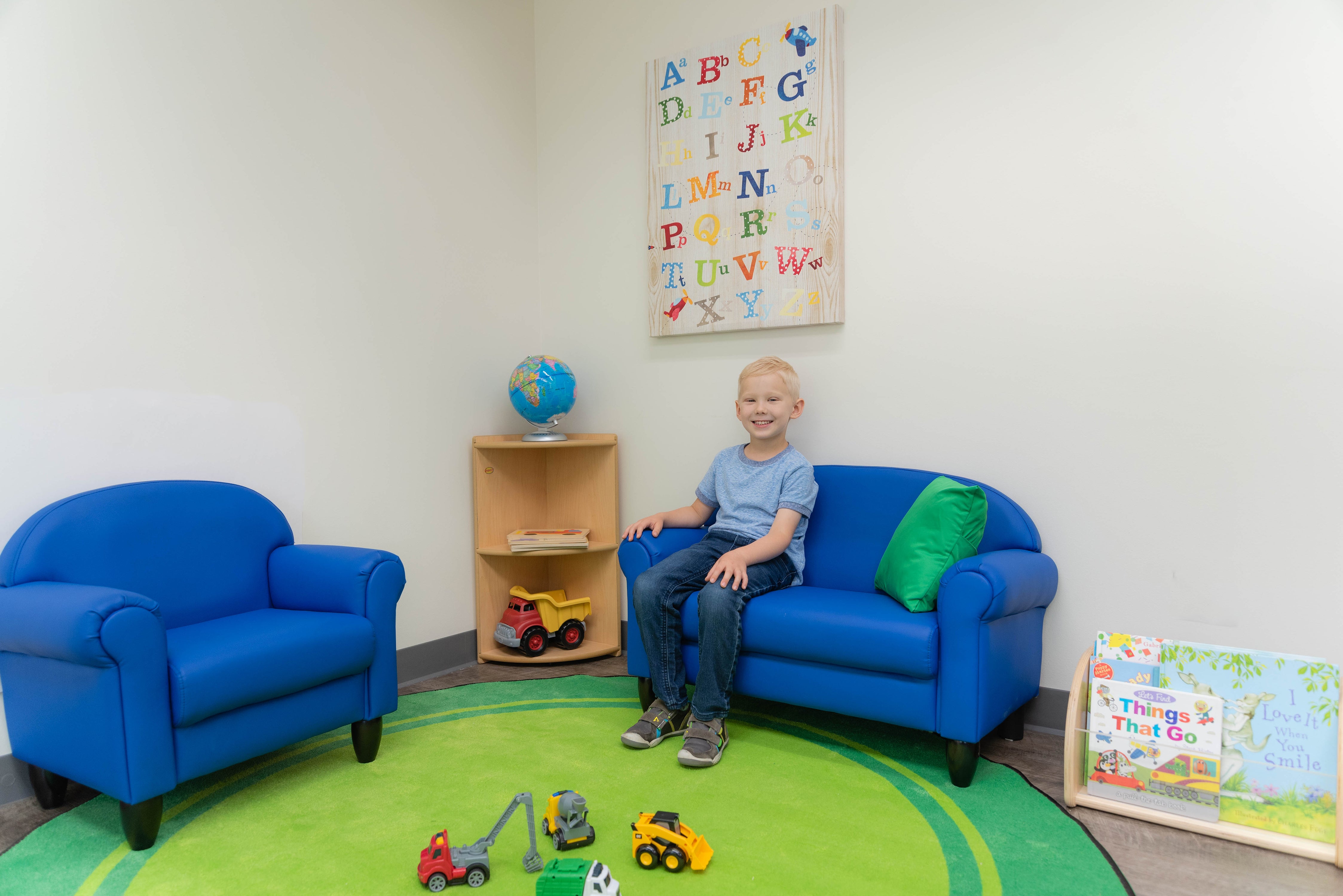 As We Grow Chair and Sofa Set - Blue with Black Legs