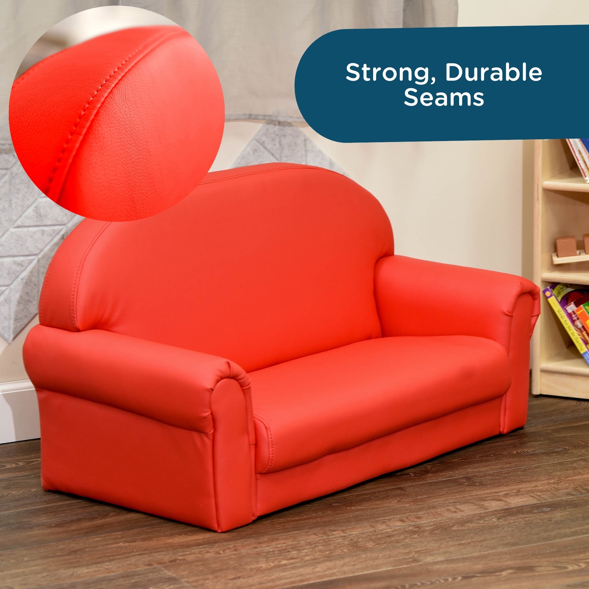 As We Grow Chair and Sofa Set - Red with Black Legs