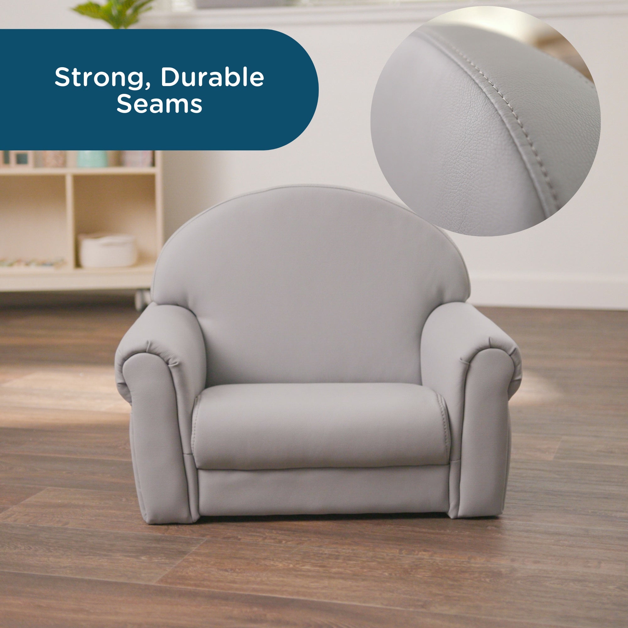 As We Grow Chair and Sofa Set - Gray with Natural Legs