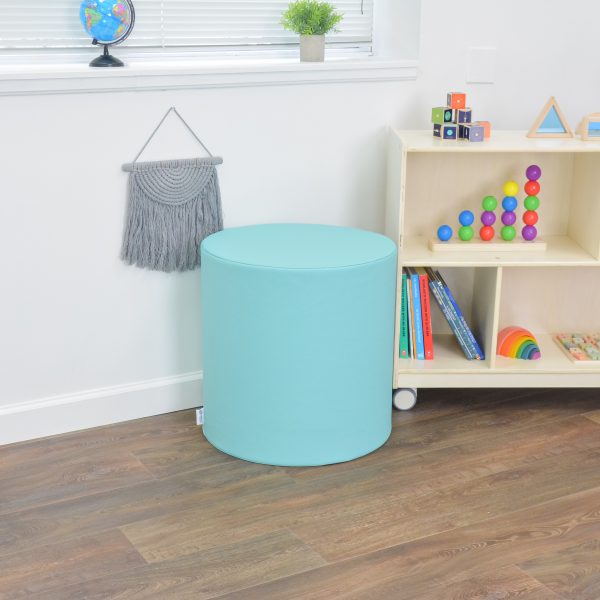 Ottoman - 22 Diameter x 22 H - Tranquility - Aqua
