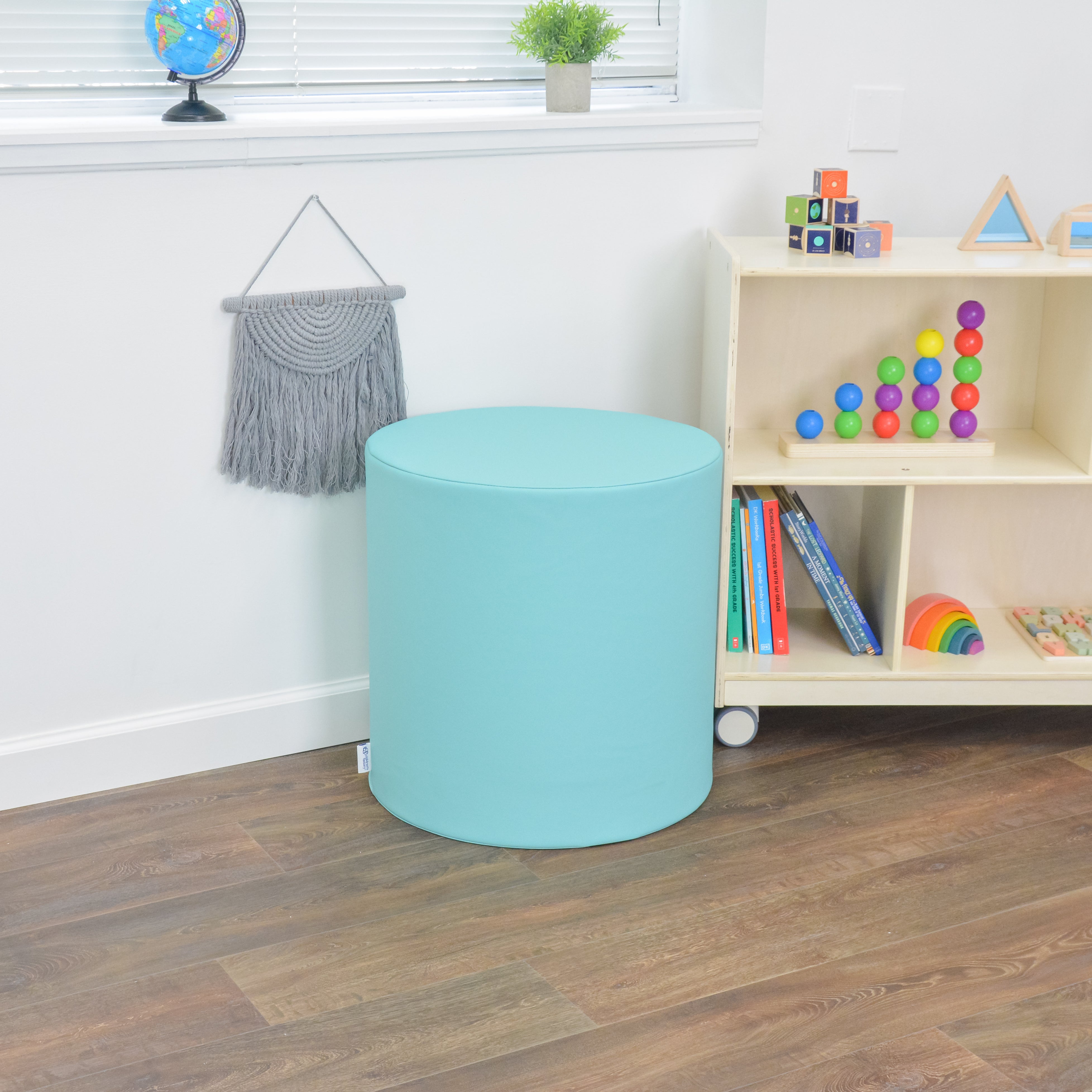 Ottoman - 22 Diameter x 22 H - Tranquility - Aqua