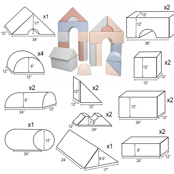 12" Module Blocks - Set of 21 (Set A) - Elements
