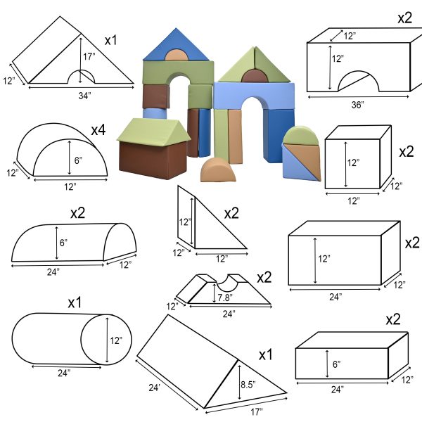 12" Module Blocks - Set A - Woodland Color - Set of 21