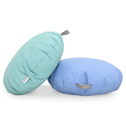 18x18 Mini Round Pouf with Handle - Set of 2 - Aqua and Sky Blue
