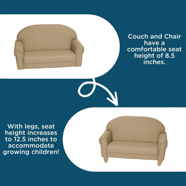 AS WE GROW Classic Chair & Sofa Set - Buff with Natural Legs