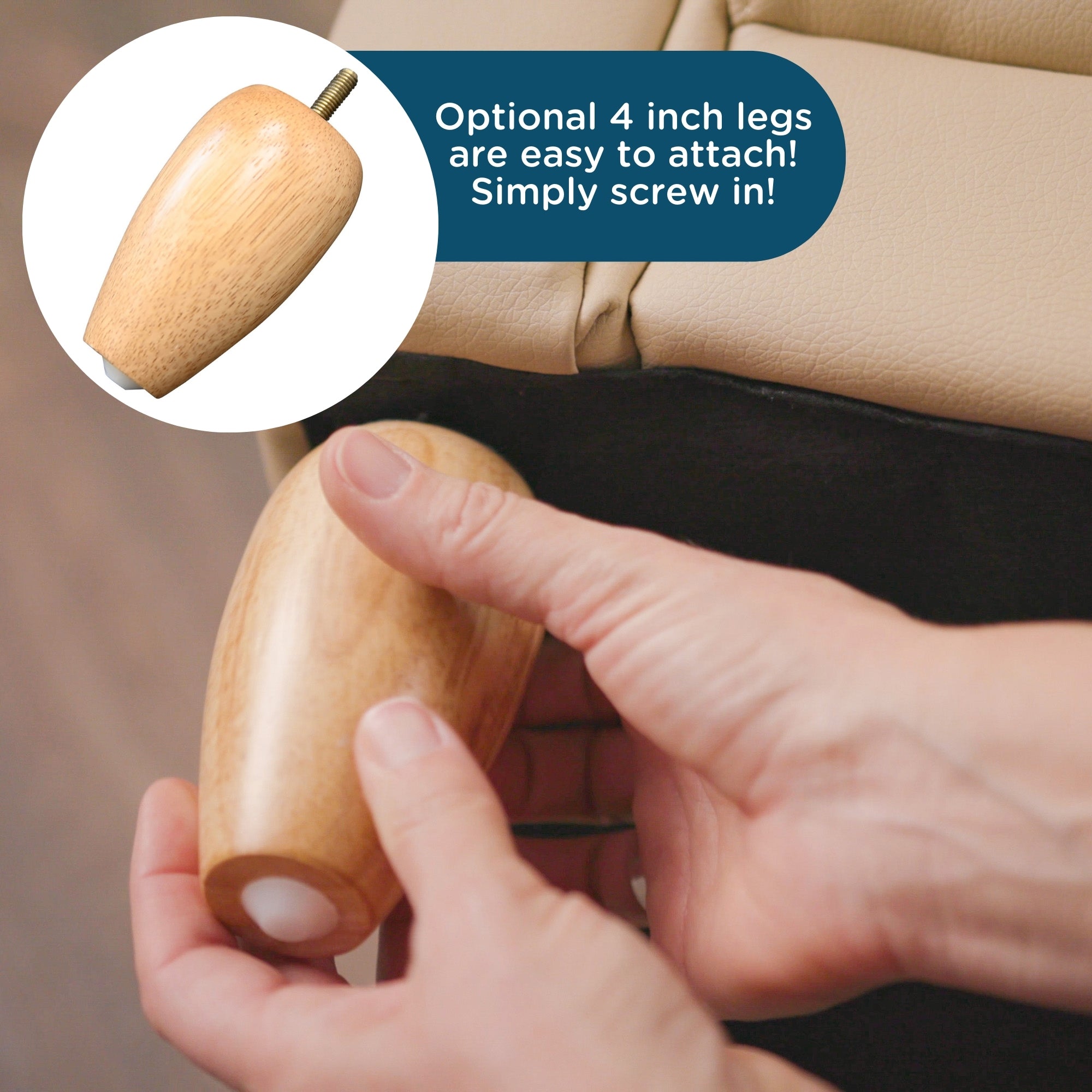 As We Grow Chair and Sofa Set - Buff with Natural Legs