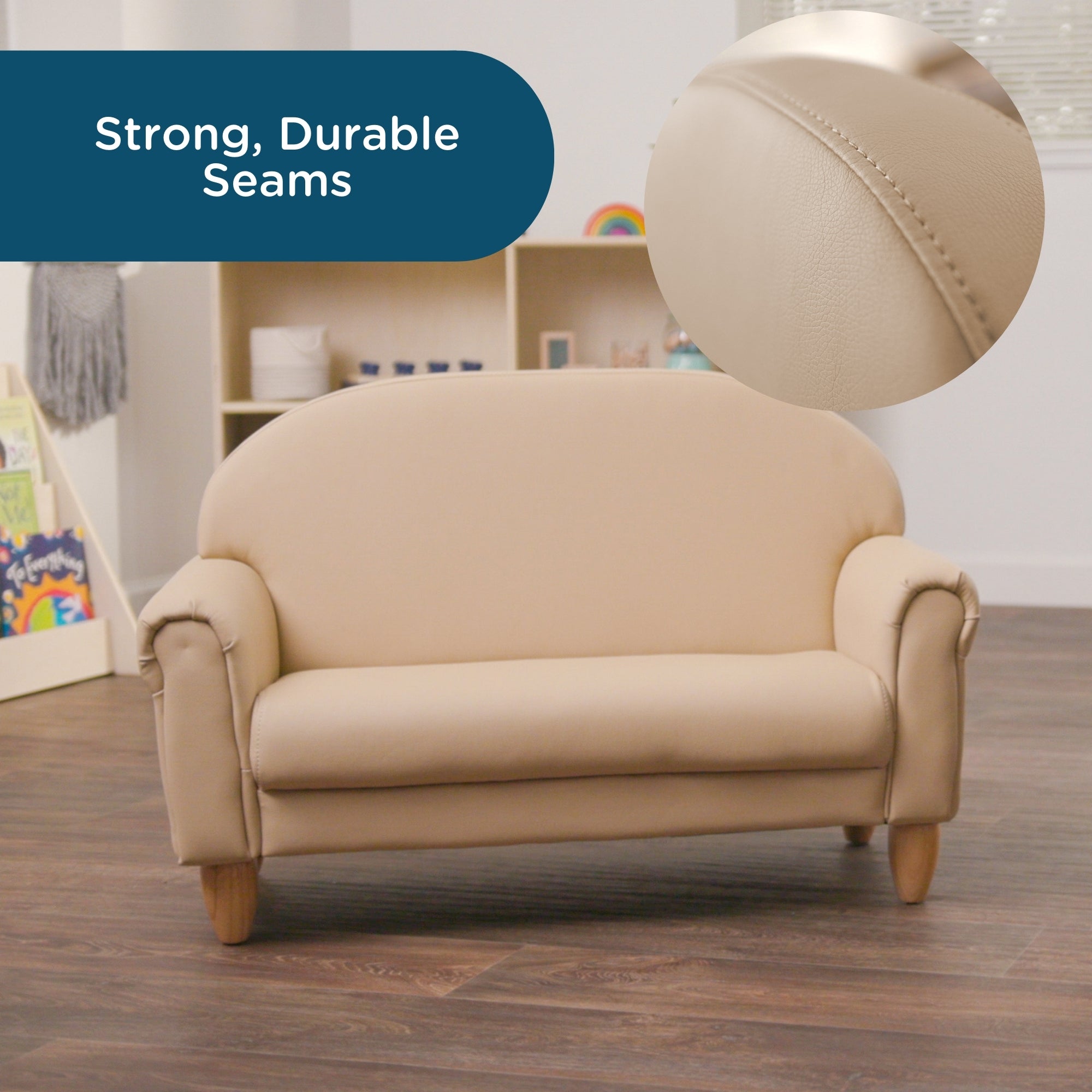 As We Grow Chair and Sofa Set - Buff with Natural Legs