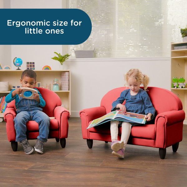 As We Grow Chair and Sofa Set - Red with Black Legs
