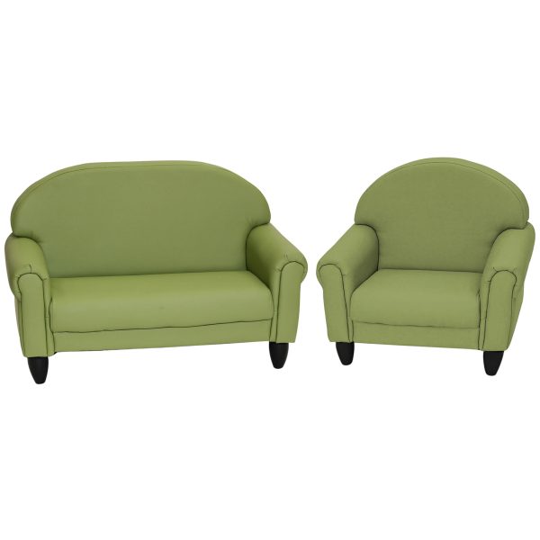 As We Grow Chair and Sofa Set - Sage with Black Legs