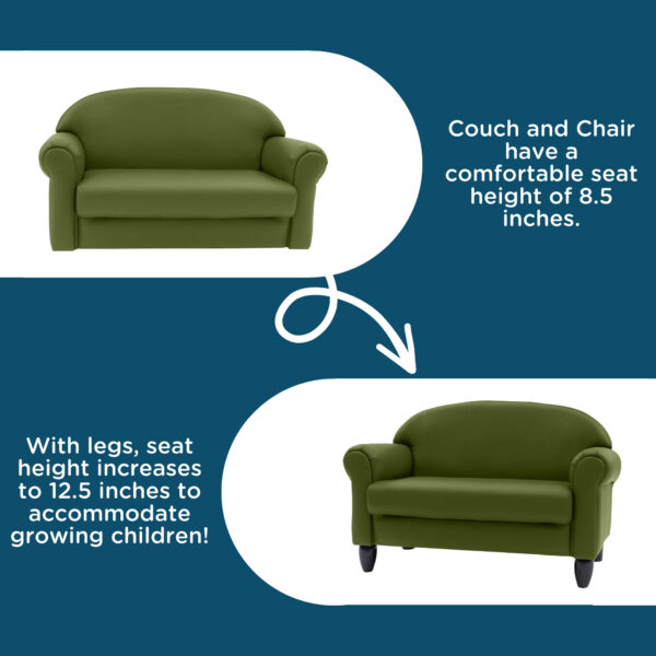 AS WE GROW Classic Chair & Sofa Set - Sage with Black Legs