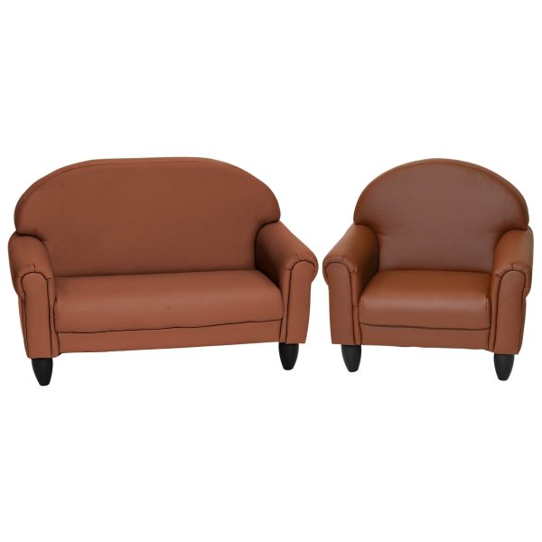 As We Grow Chair and Sofa Set - Walnut with Black Legs