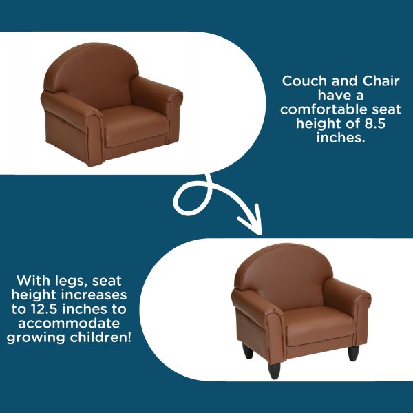 AS WE GROW Classic Chair & Sofa Set - Walnut with Black Legs