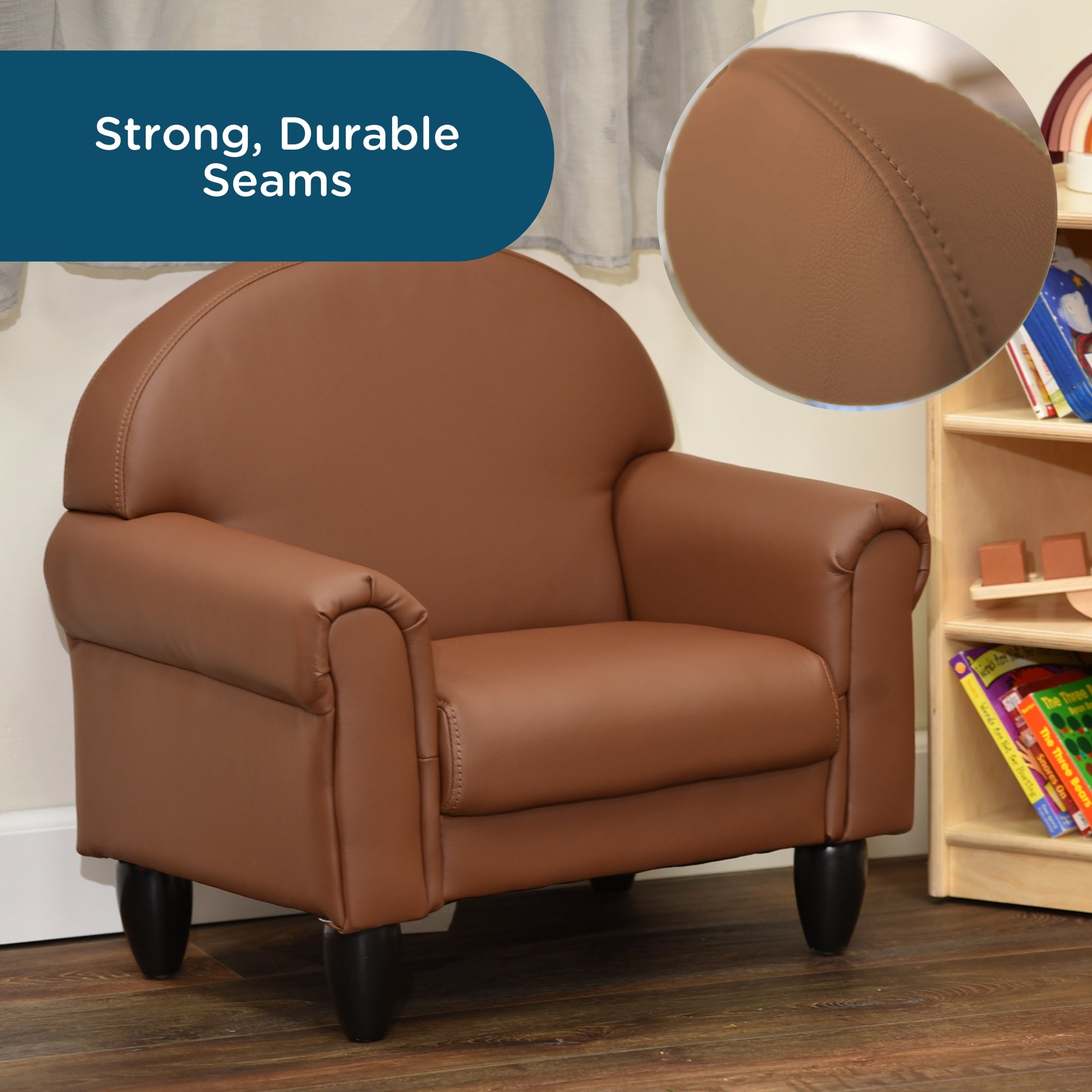 As We Grow Chair and Sofa Set - Walnut with Black Legs