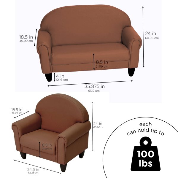 AS WE GROW Classic Chair & Sofa Set - Walnut with Black Legs