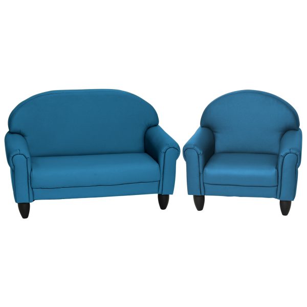 As We Grow Chair and Sofa Set - Deep Water with Black Legs