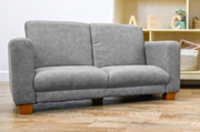 As We Grow Modern Sofa - Faux Distressed Leather Gray with Walnut Legs