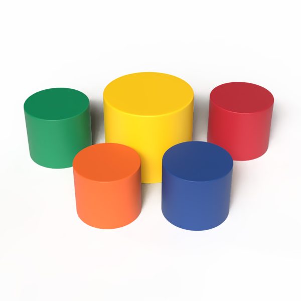 5 Piece Ottoman Set - Rainbow