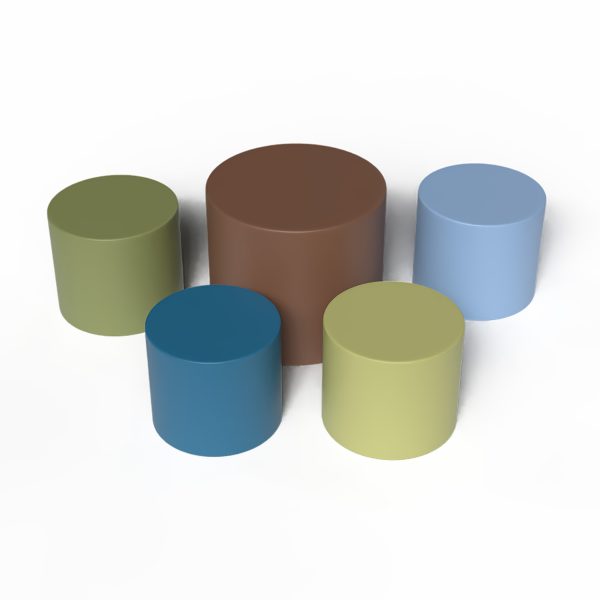 5 Piece Ottoman Set - Woodland