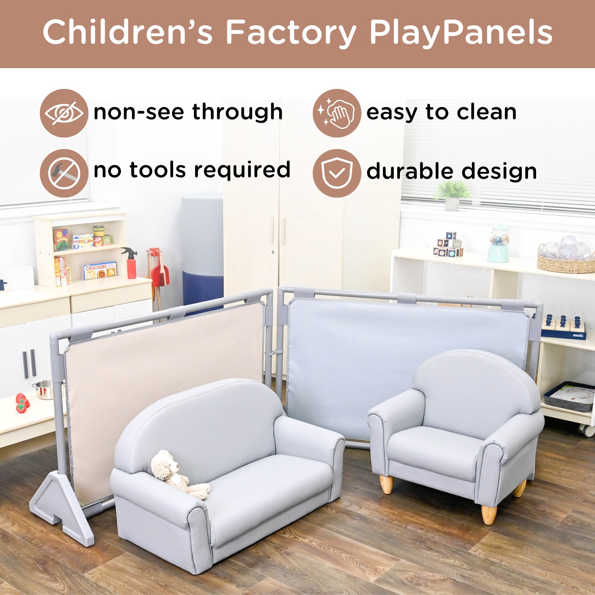 Rectangle PlayPanel - Fog Blue with Feet