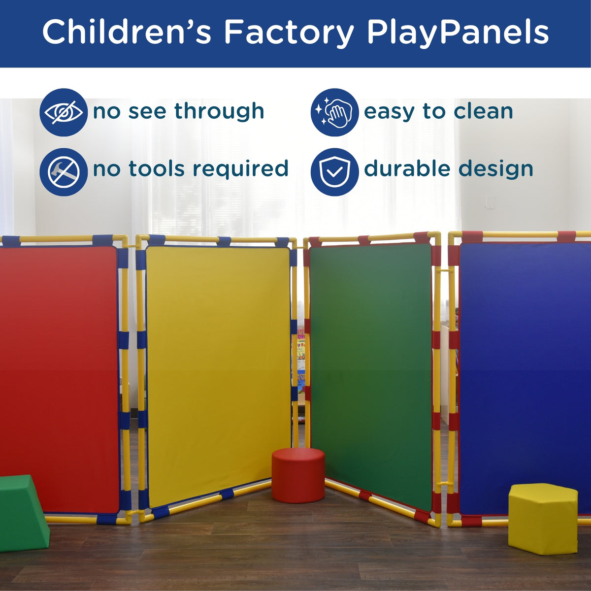 Big Screen Rectangle PlayPanels® Portable Room Divider - Set of 4