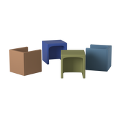 Cube Chair - Set of 4 - Woodland - Blue/Sky Blue/Fern/Almond