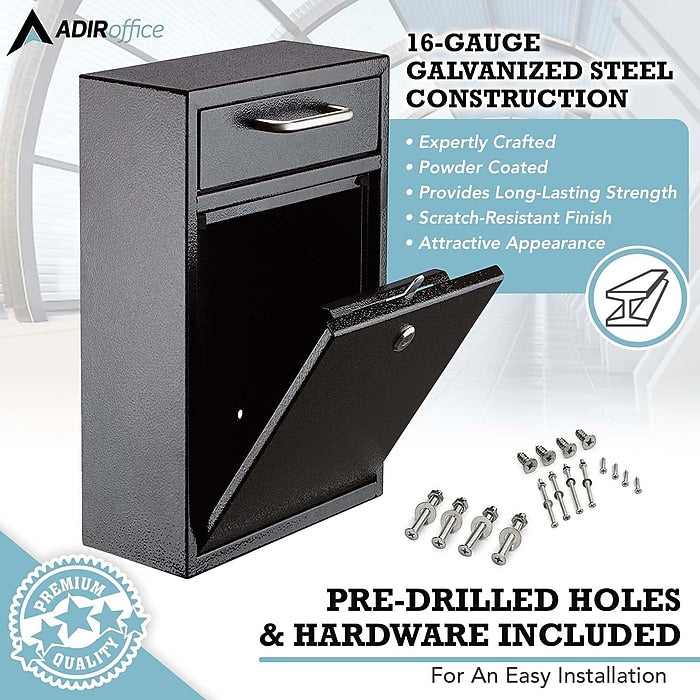 Large Wall Mountable Mailbox with Key Lock