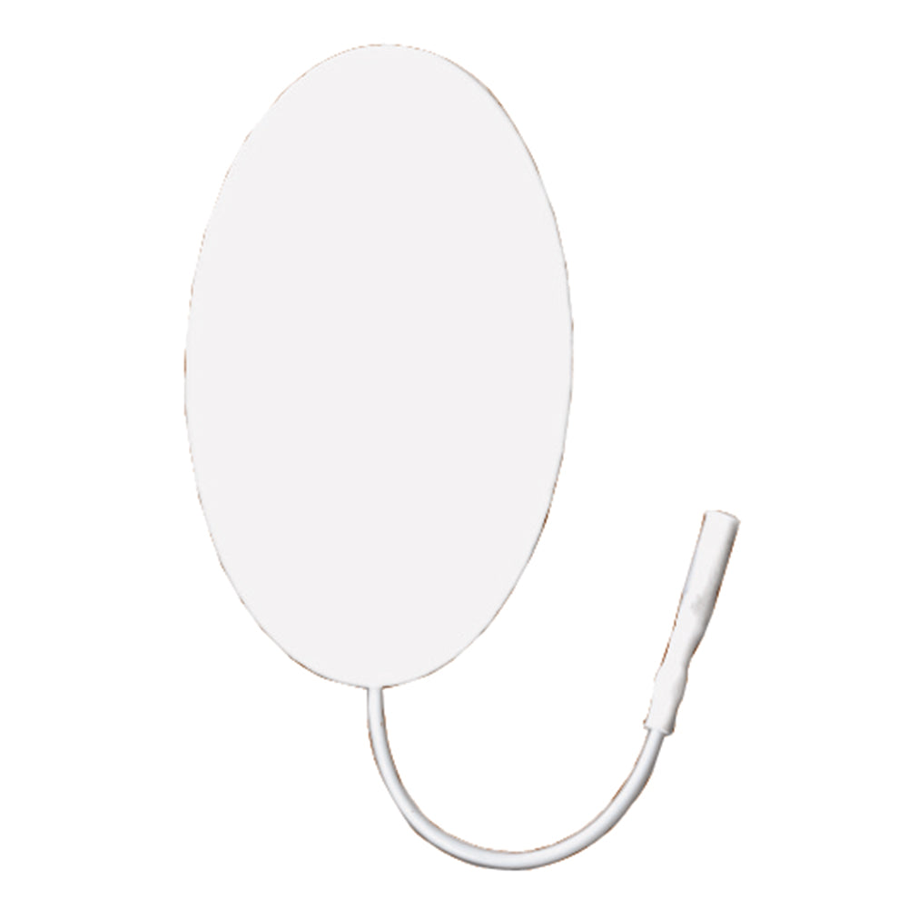Valutrode Reusable Electrodes, White Foam Top, 1-1/2" X 2-1/2" Oval, 4/Pack