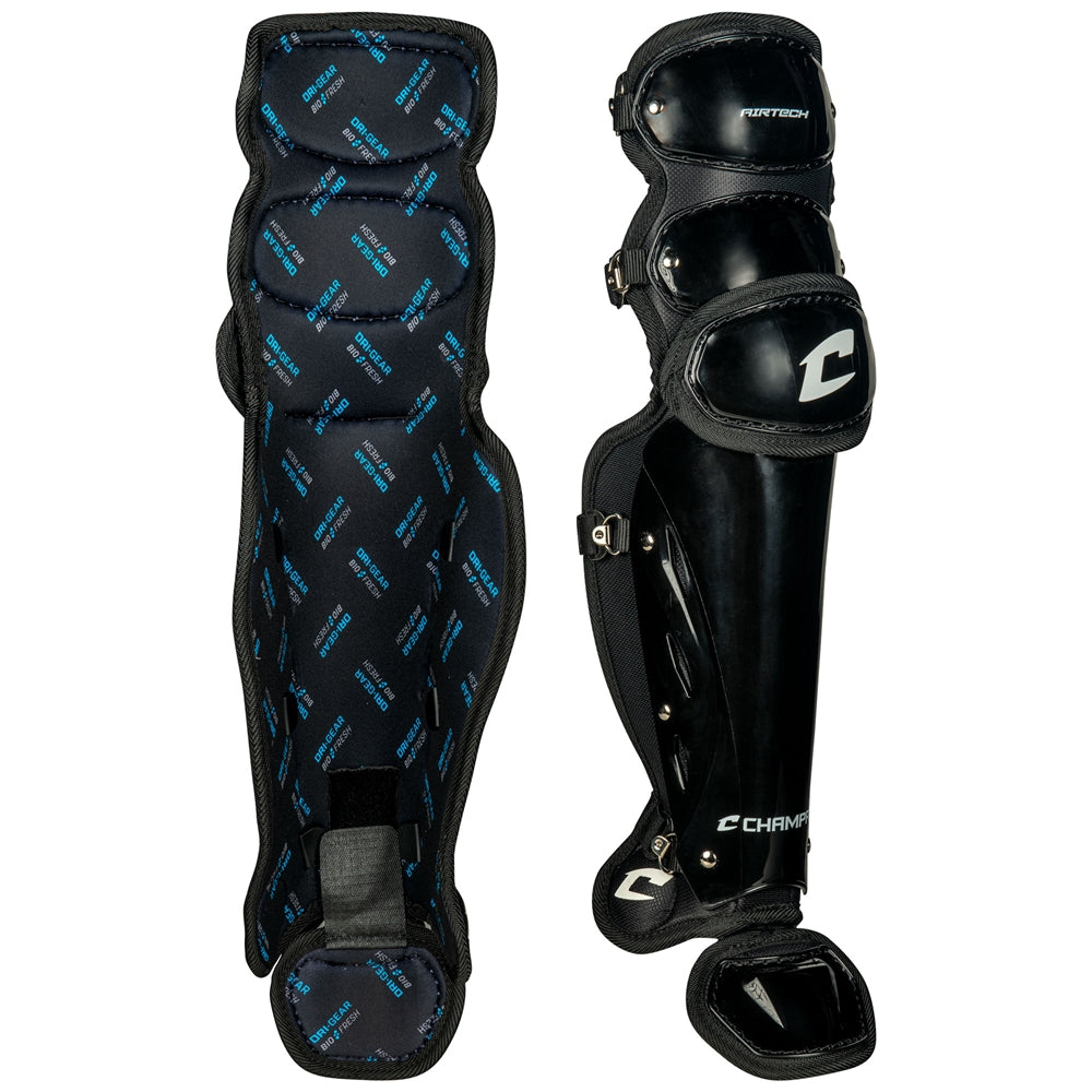 Pro Plus Umpire Leg Guards - Black, 17" Length