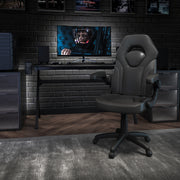 X10 Gaming Chair, Racing Style Ergonomic Office Chair, Height Adjustable Swivel Computer Chair with Flip-Up Arms, Black LeatherSoft