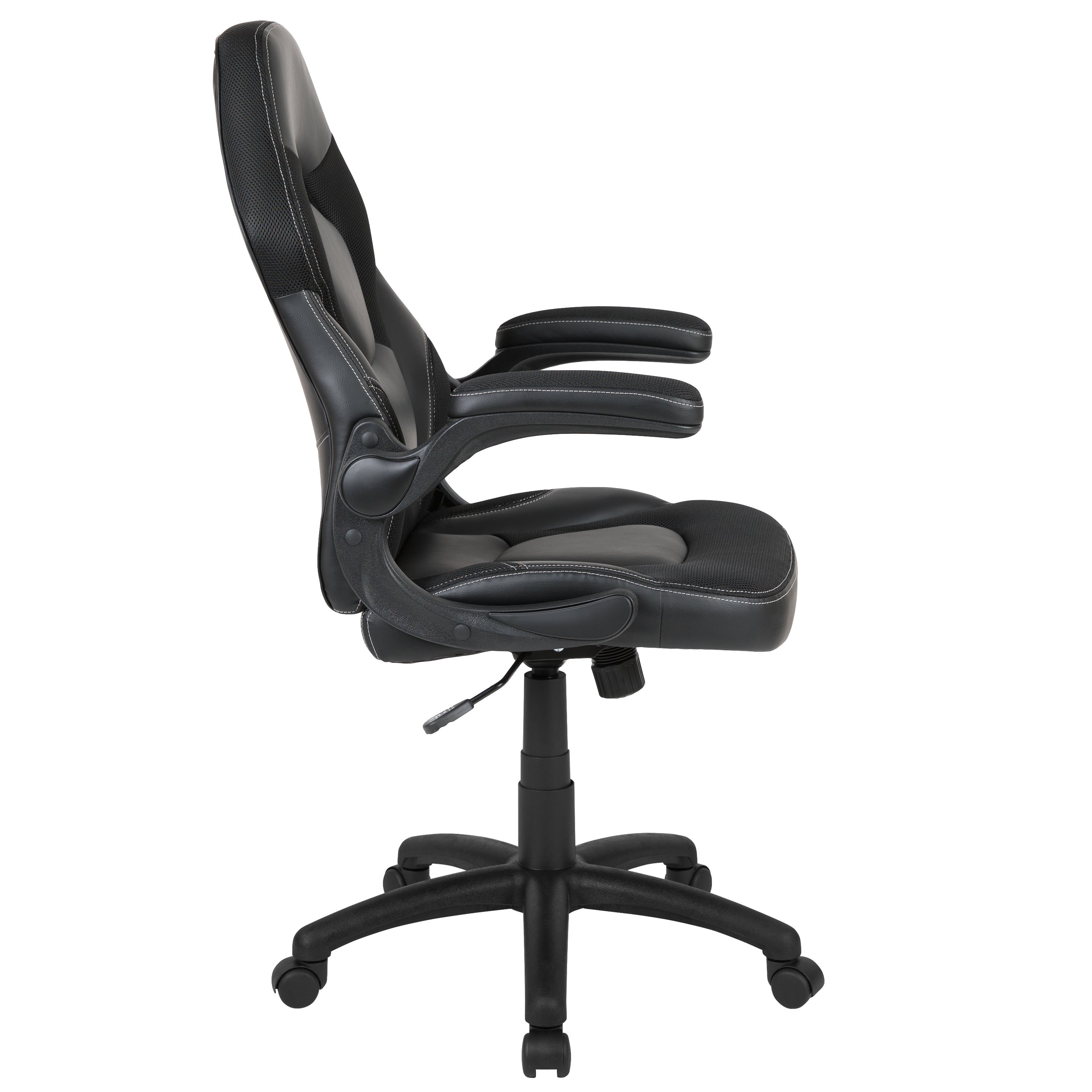 X10 Gaming Chair, Racing Style Ergonomic Office Chair, Height Adjustable Swivel Computer Chair with Flip-Up Arms, Black LeatherSoft