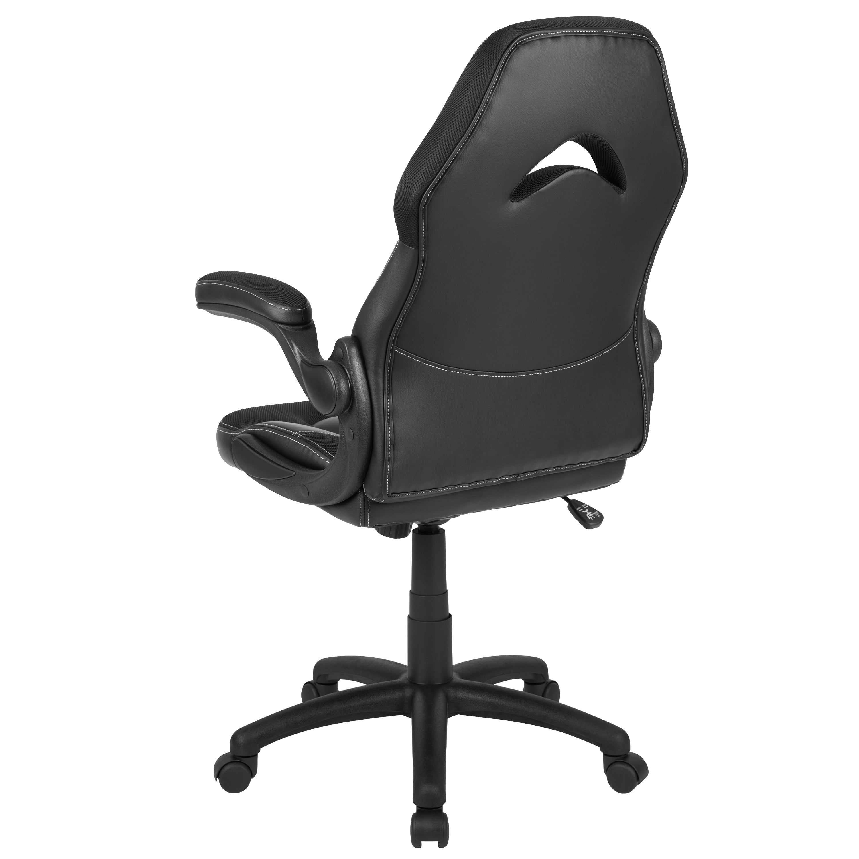 X10 Gaming Chair, Racing Style Ergonomic Office Chair, Height Adjustable Swivel Computer Chair with Flip-Up Arms, Black LeatherSoft