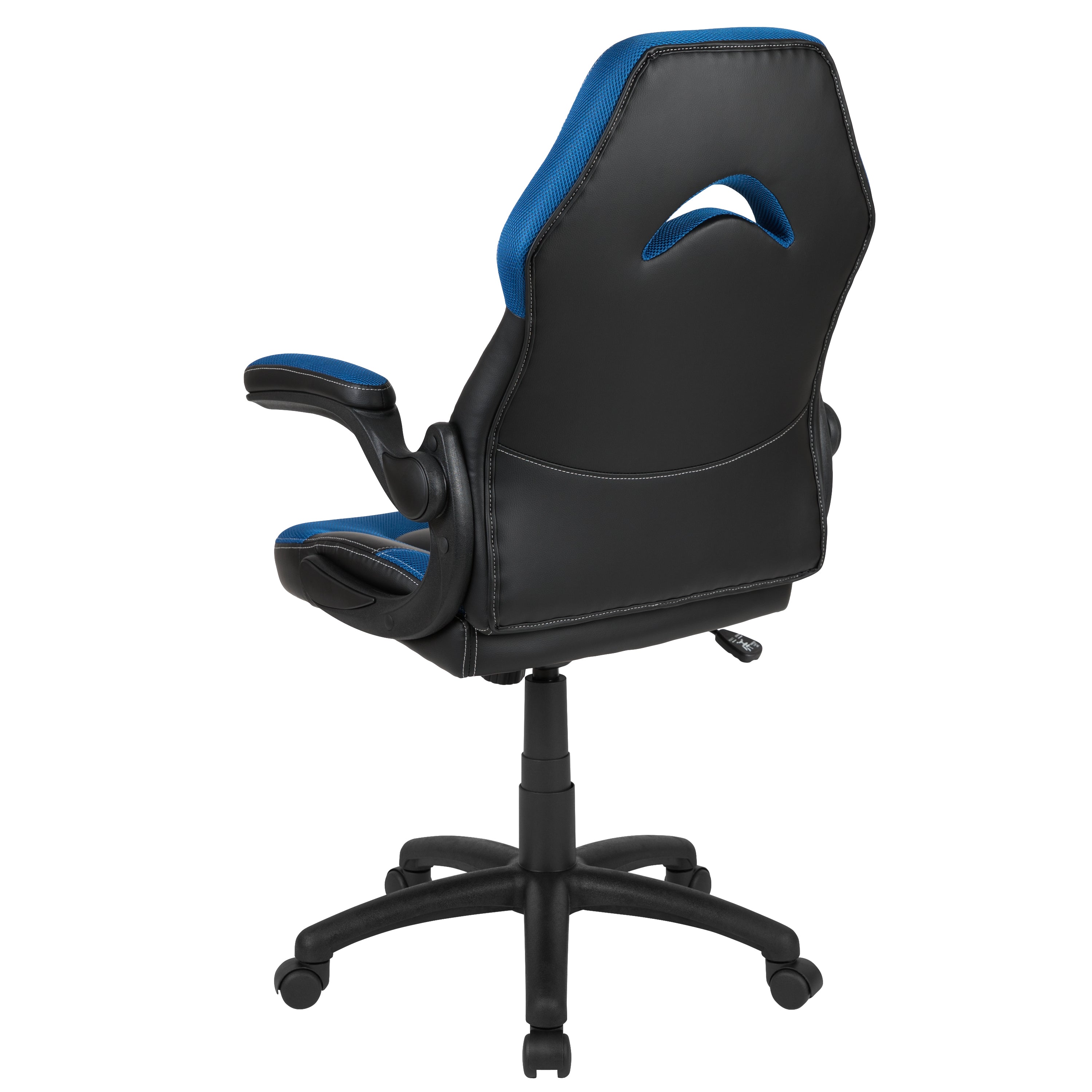 X10 Gaming Chair, Racing Style Ergonomic Office Chair, Height Adjustable Swivel Computer Chair with Flip-Up Arms, Blue/Black LeatherSoft