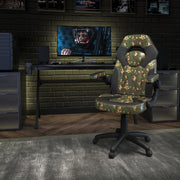 X10 Gaming Chair, Racing Style Ergonomic Office Chair, Height Adjustable Swivel Computer Chair with Flip-Up Arms, Camouflage/Black LeatherSoft