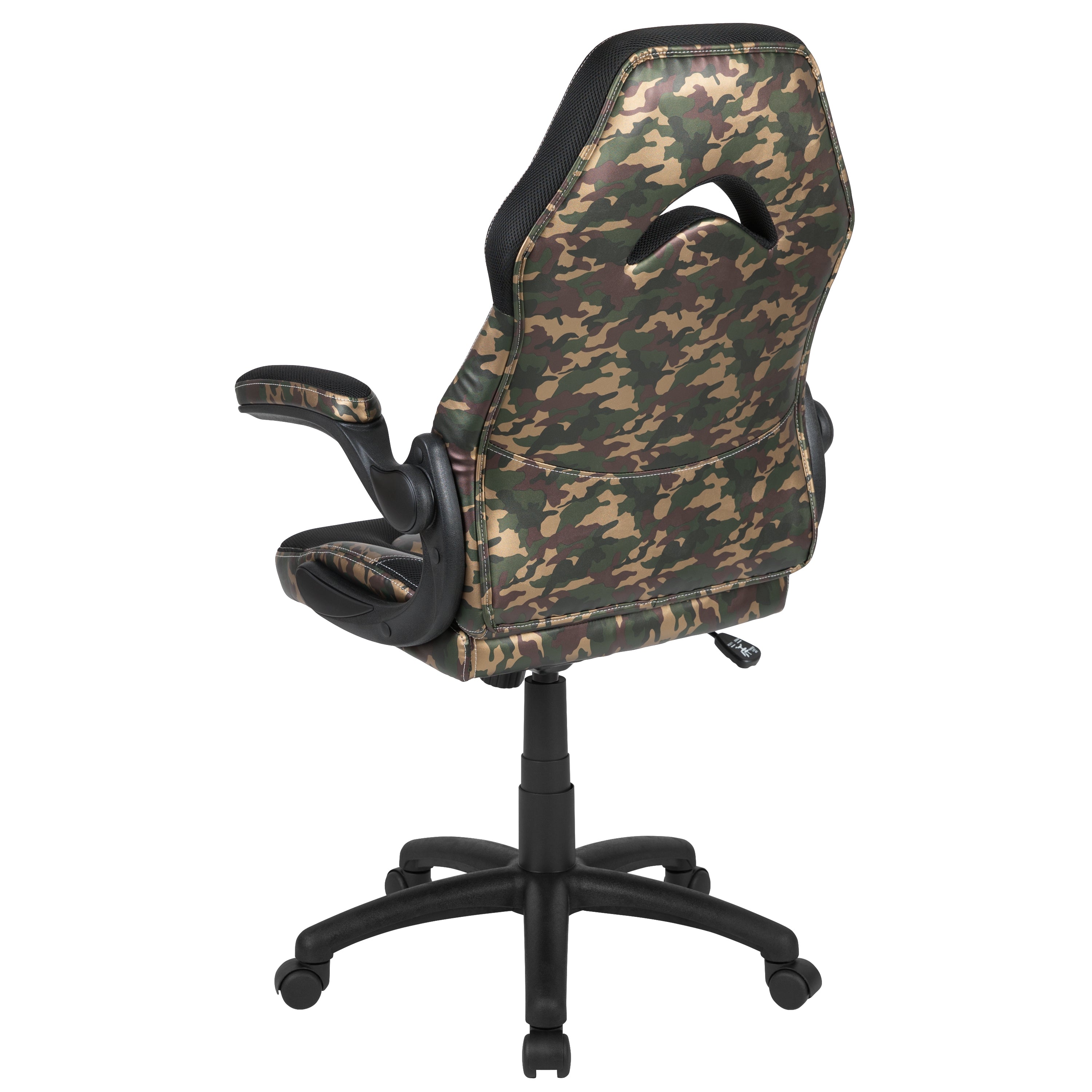 X10 Gaming Chair, Racing Style Ergonomic Office Chair, Height Adjustable Swivel Computer Chair with Flip-Up Arms, Camouflage/Black LeatherSoft