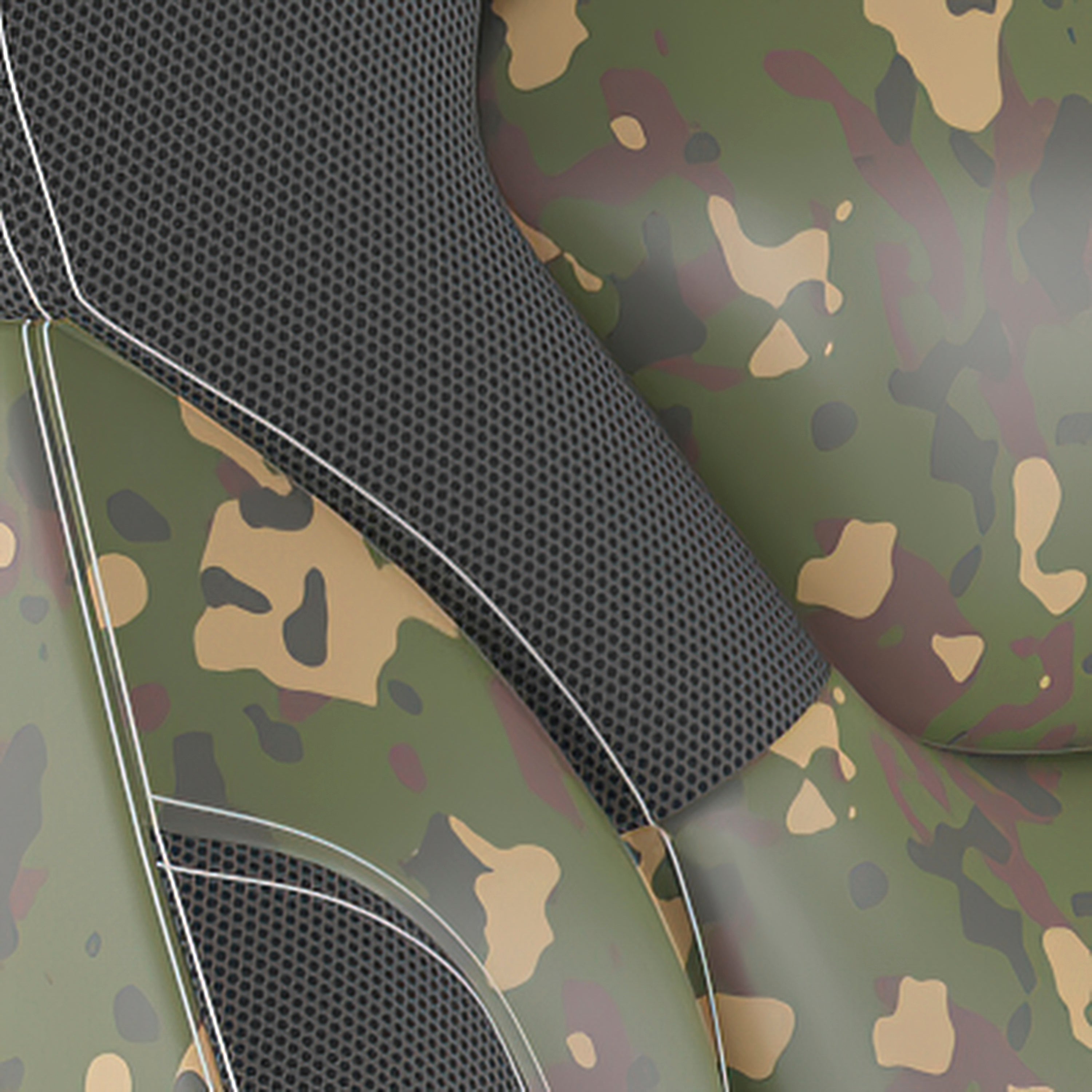 X10 Gaming Chair Racing Computer PC Adjustable Chair with Flip-up Arms and Transparent Roller Wheels, Camouflage/Black LeatherSoft