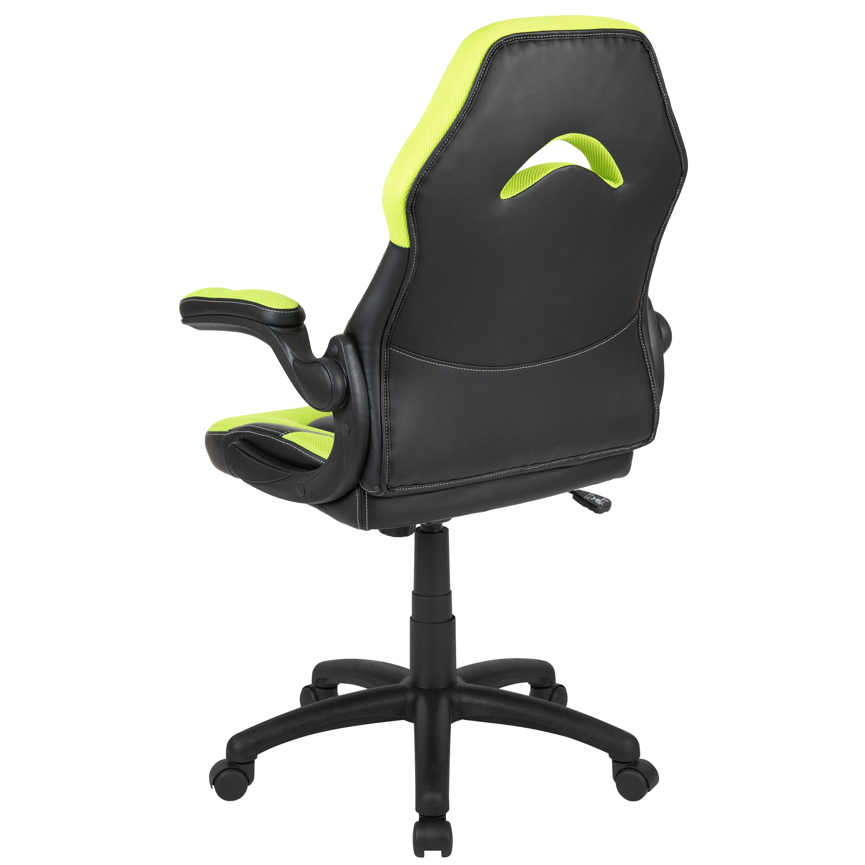 X10 Gaming Chair, Racing Style Ergonomic Office Chair, Height Adjustable Swivel Computer Chair with Flip-Up Arms, Neon Green/Black LeatherSoft