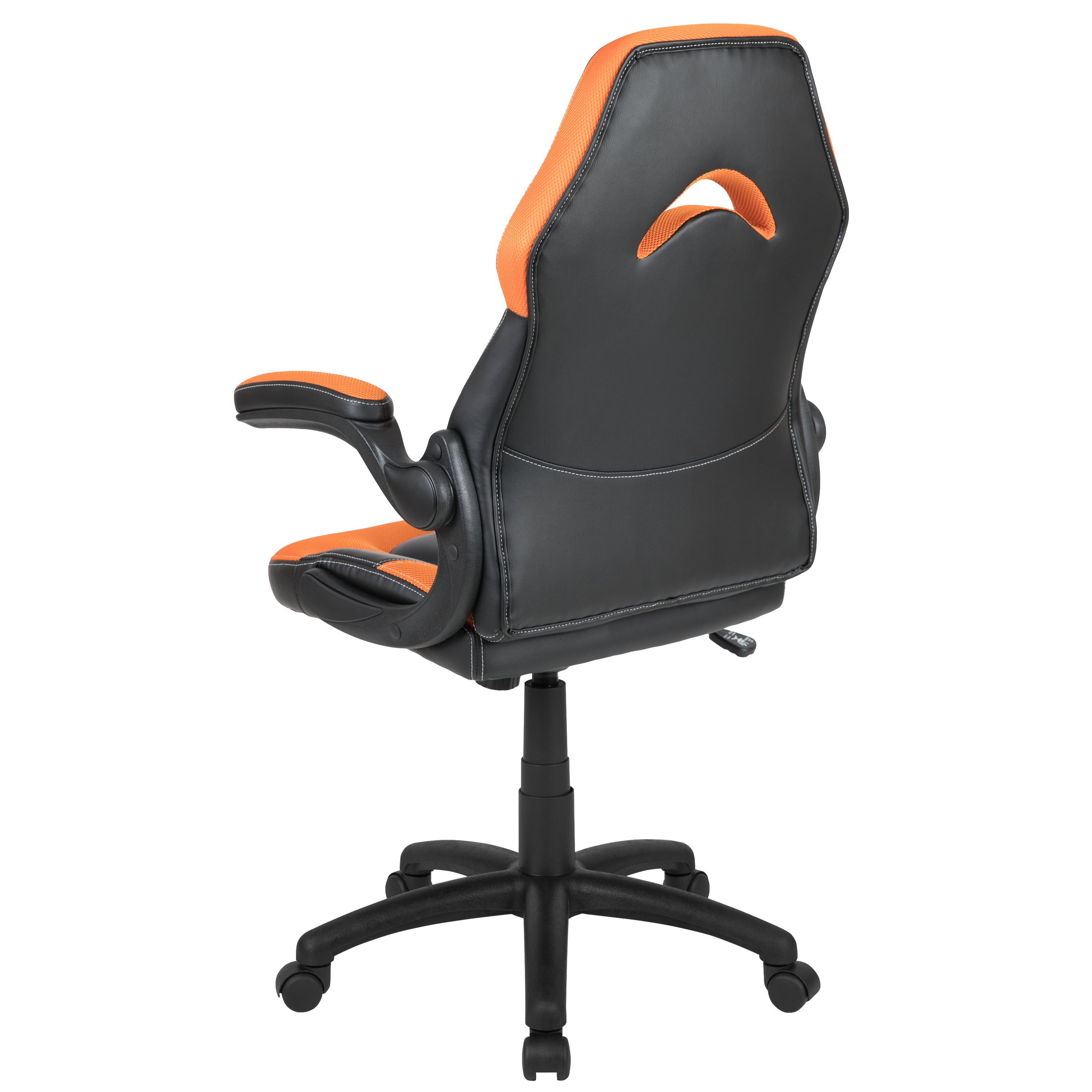 X10 Gaming Chair, Racing Style Ergonomic Office Chair, Height Adjustable Swivel Computer Chair with Flip-Up Arms, Orange/Black LeatherSoft