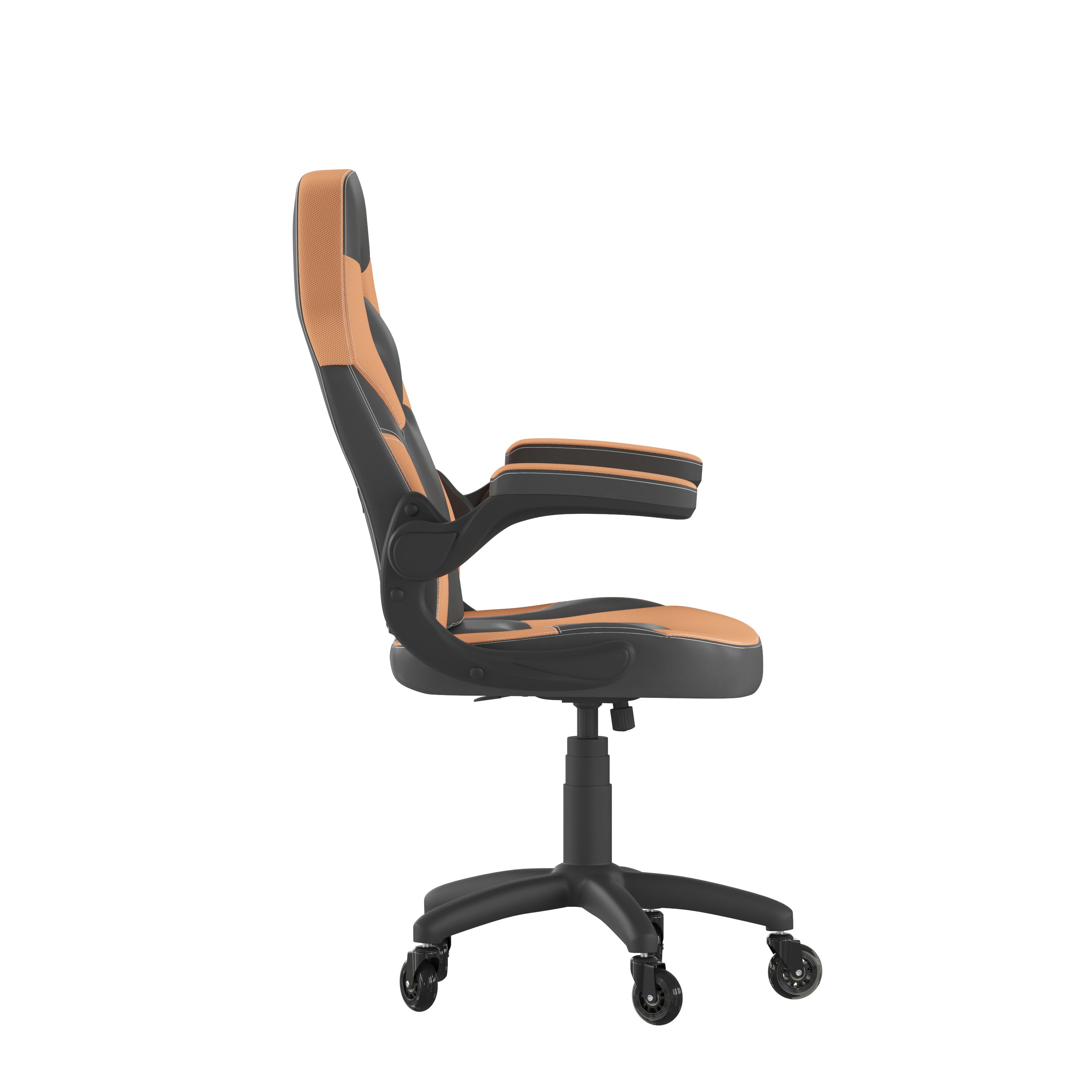 X10 Gaming Chair Racing Office Computer PC Adjustable Chair with Flip-up Arms and Transparent Roller Wheels, Orange/Black LeatherSoft