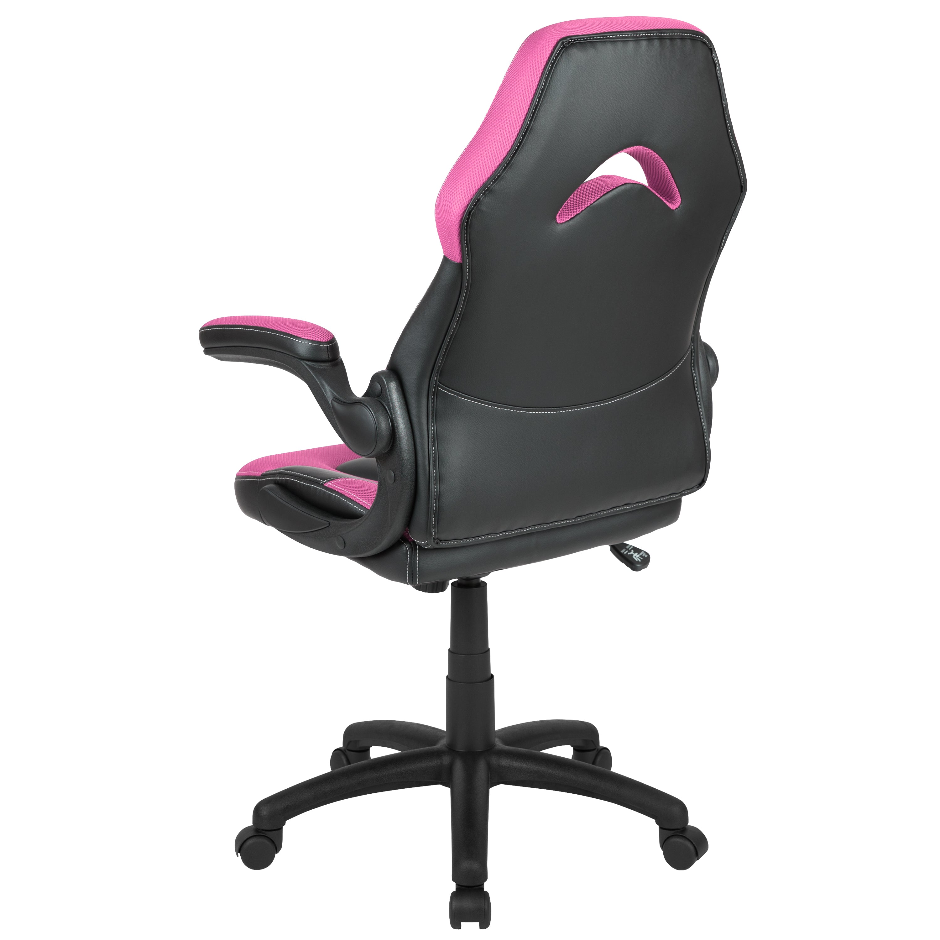 X10 Gaming Chair, Racing Style Ergonomic Office Chair, Height Adjustable Swivel Computer Chair with Flip-Up Arms, Pink/Black LeatherSoft