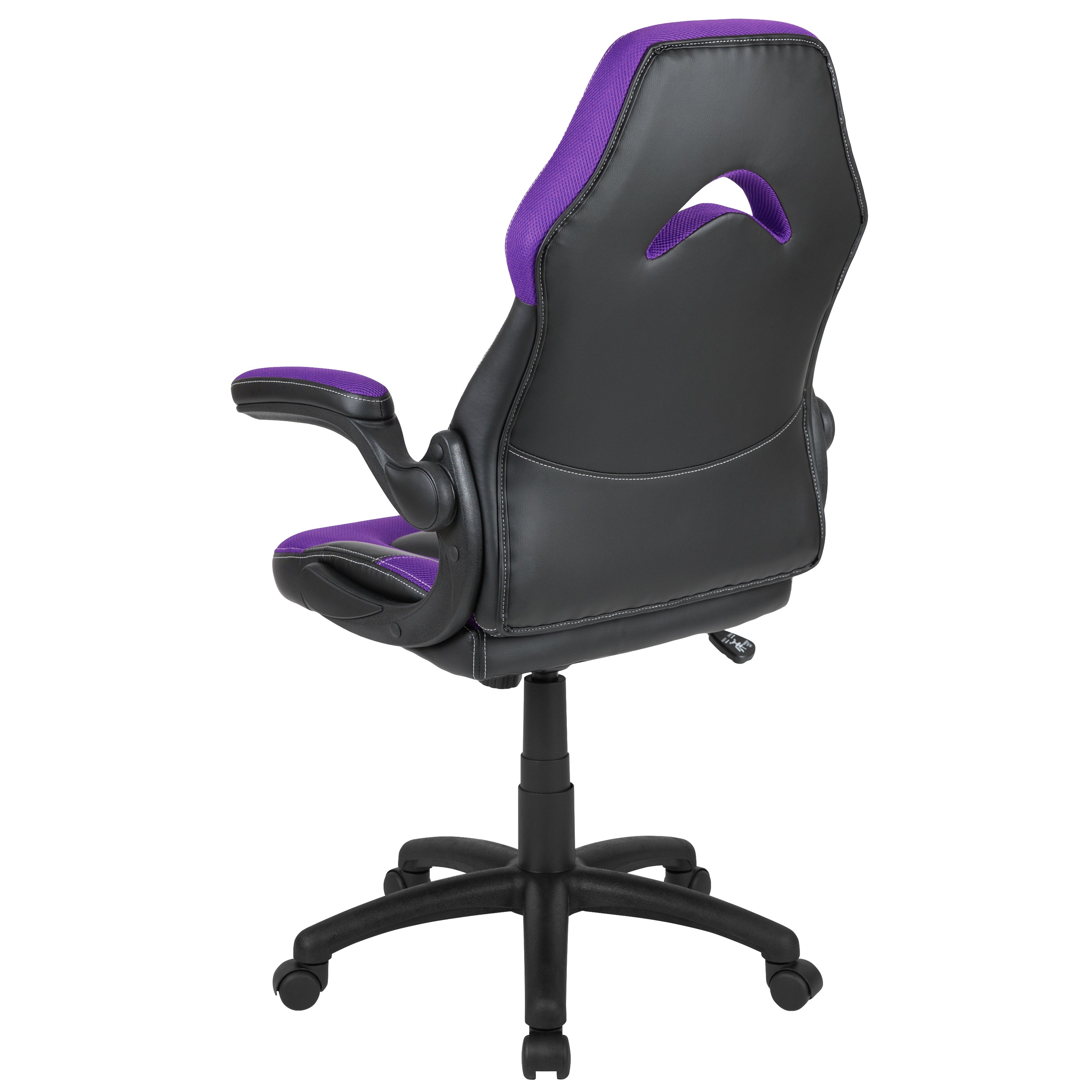 X10 Gaming Chair, Racing Style Ergonomic Office Chair, Height Adjustable Swivel Computer Chair with Flip-Up Arms, Purple/Black LeatherSoft