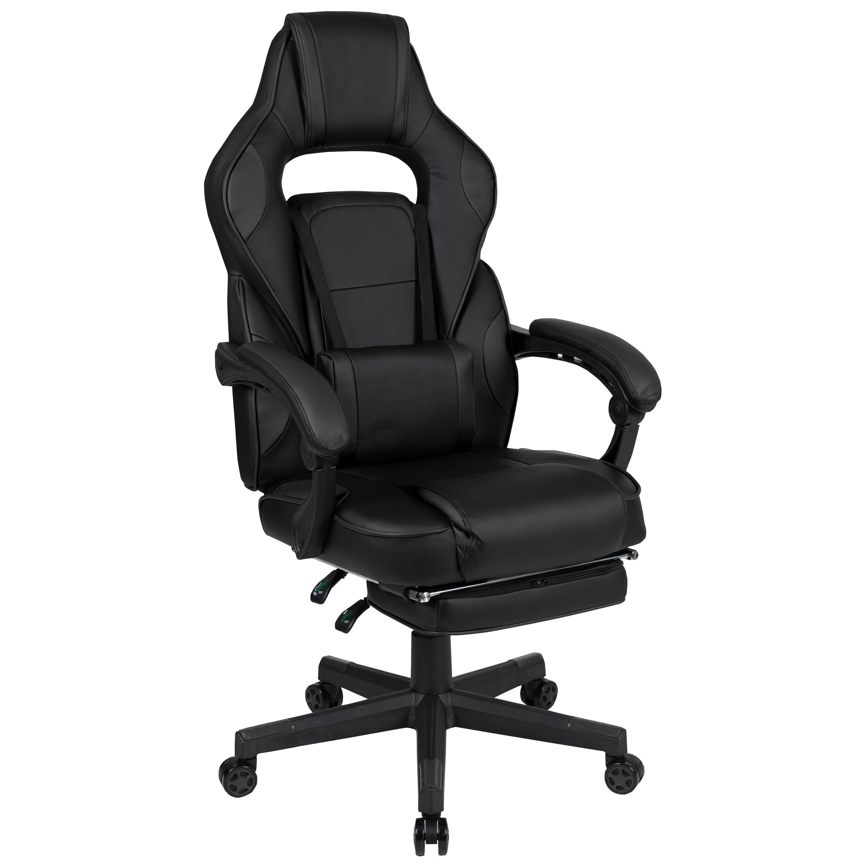 X40 Gaming Chair Racing Ergonomic Computer Chair with Fully Reclining Back/Arms, Slide-Out Footrest, Massaging Lumbar - Black
