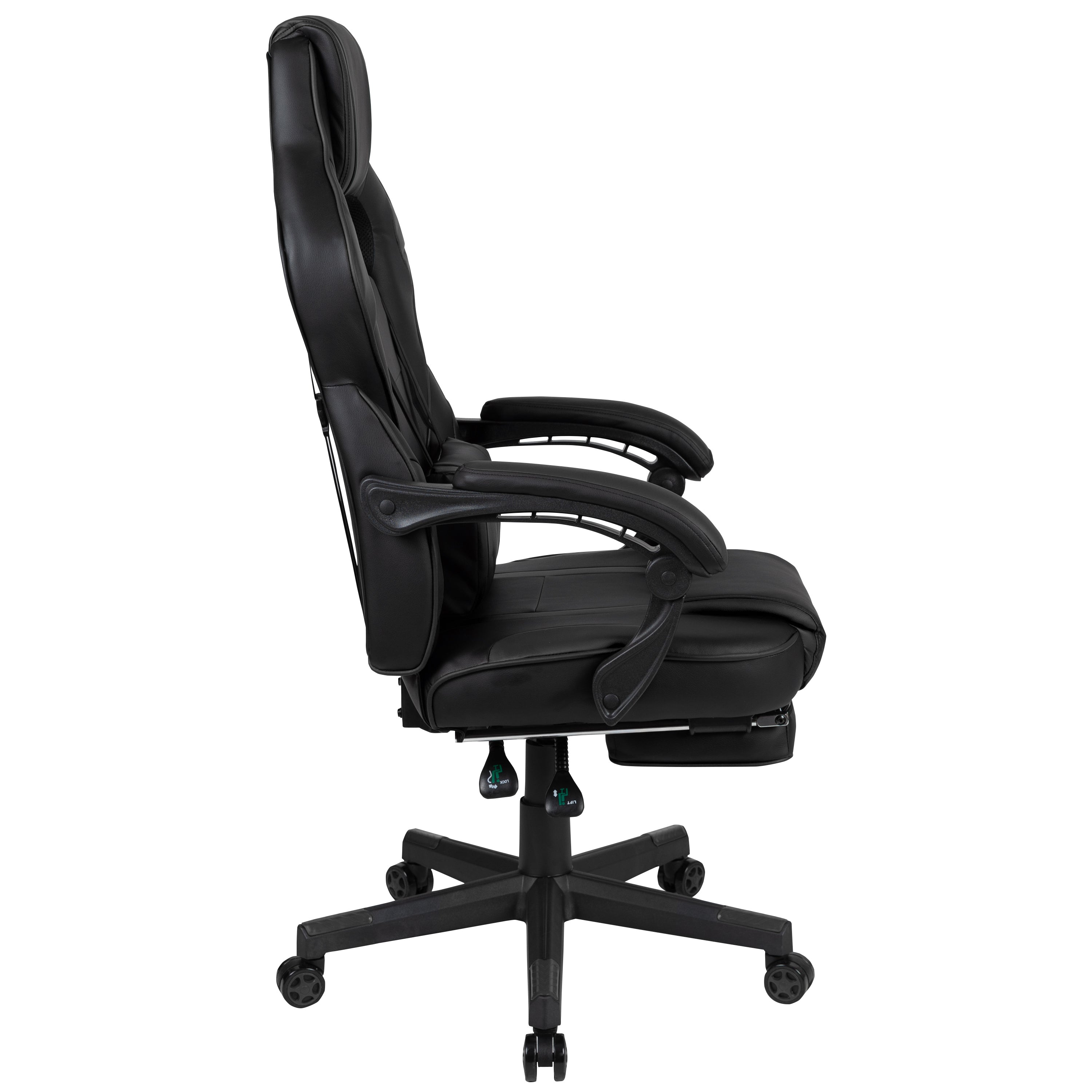 X40 Gaming Chair Racing Ergonomic Computer Chair with Fully Reclining Back/Arms, Slide-Out Footrest, Massaging Lumbar - Black