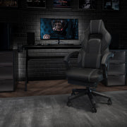 X40 Gaming Chair Racing Ergonomic Computer Chair with Fully Reclining Back/Arms, Slide-Out Footrest, Massaging Lumbar - Black/Gray