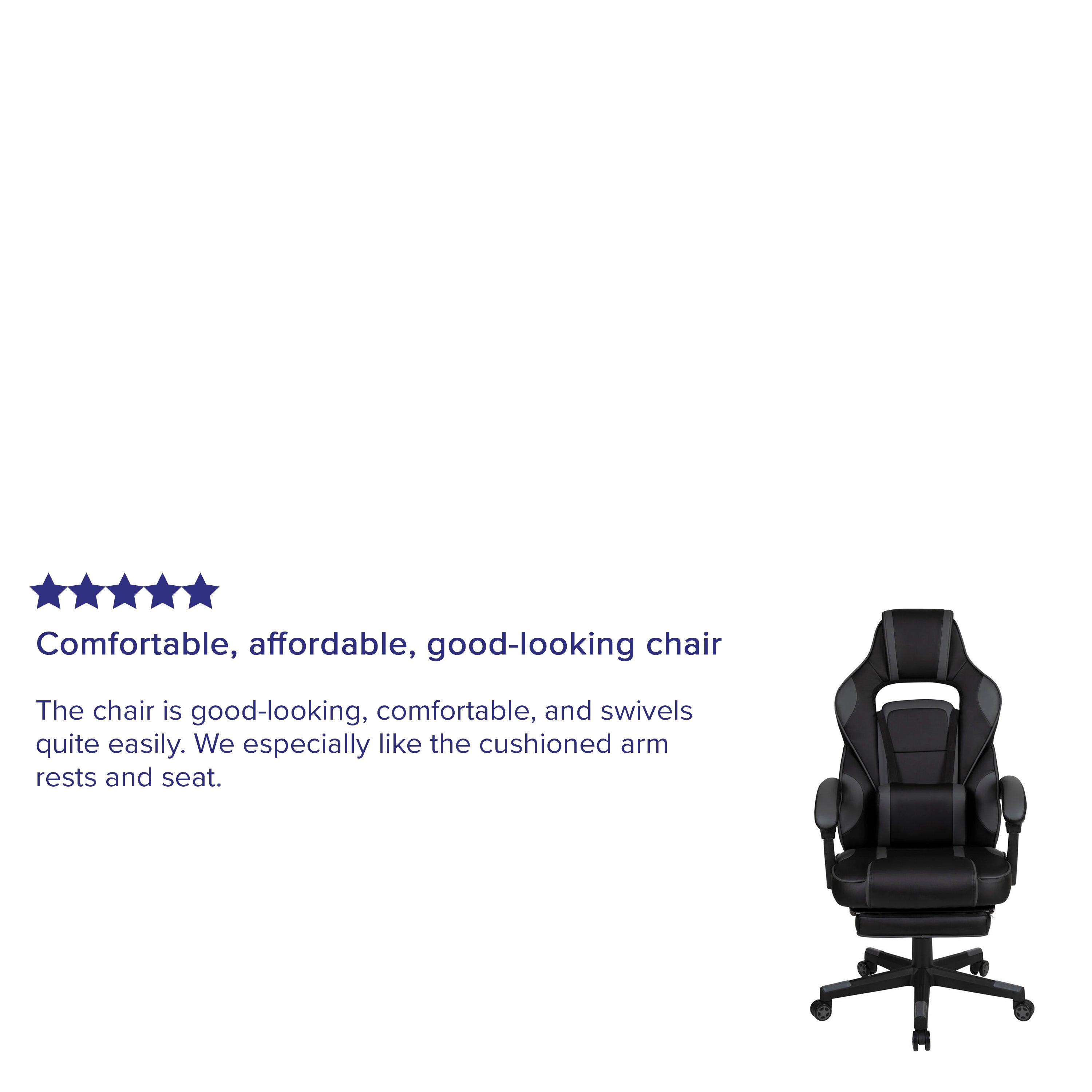 X40 Gaming Chair Racing Ergonomic Computer Chair with Fully Reclining Back/Arms, Slide-Out Footrest, Massaging Lumbar - Black/Gray