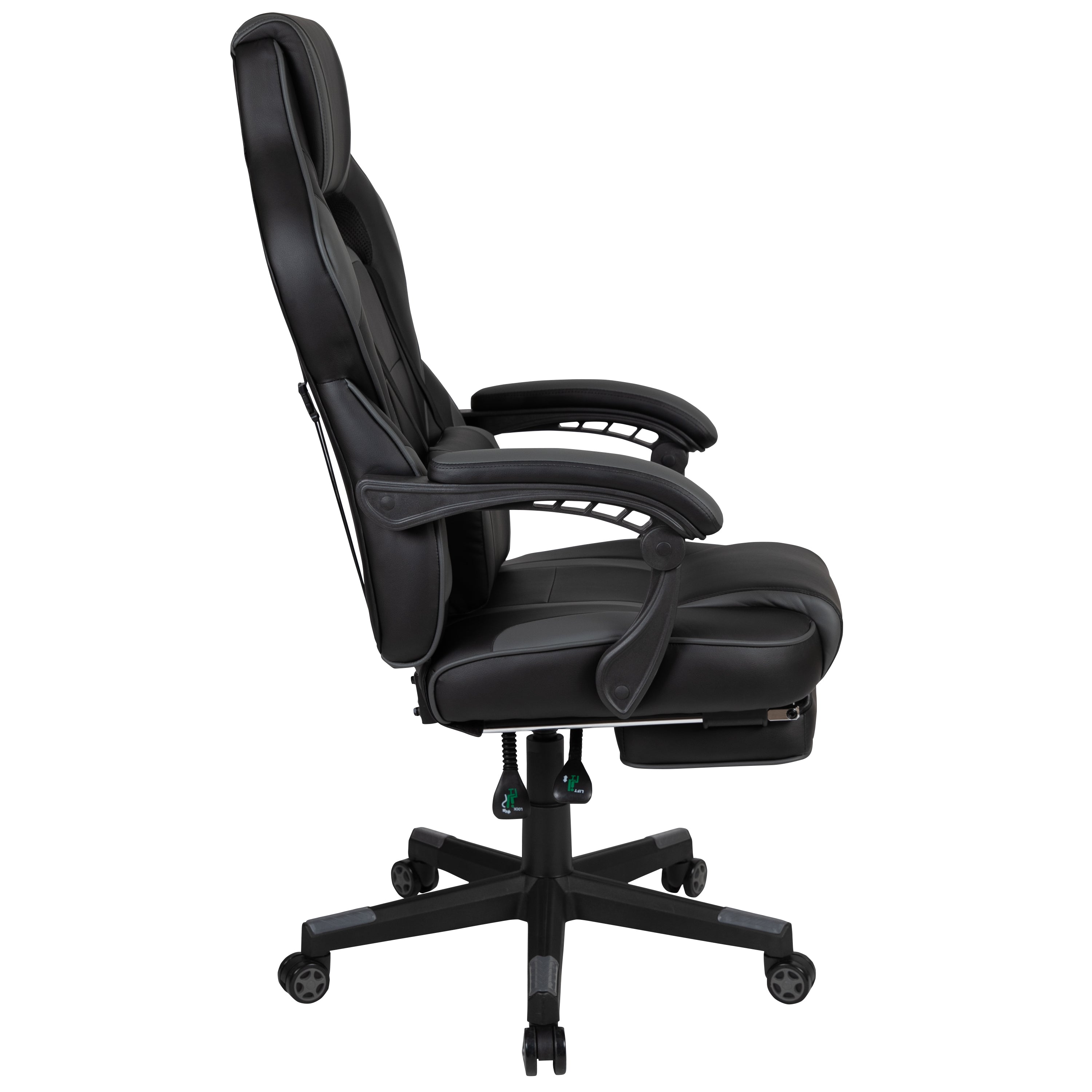 X40 Gaming Chair Racing Ergonomic Computer Chair with Fully Reclining Back/Arms, Slide-Out Footrest, Massaging Lumbar - Black/Gray