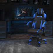 X40 Gaming Chair Racing Ergonomic Computer Chair with Fully Reclining Back/Arms, Slide-Out Footrest, Massaging Lumbar - Black/Blue
